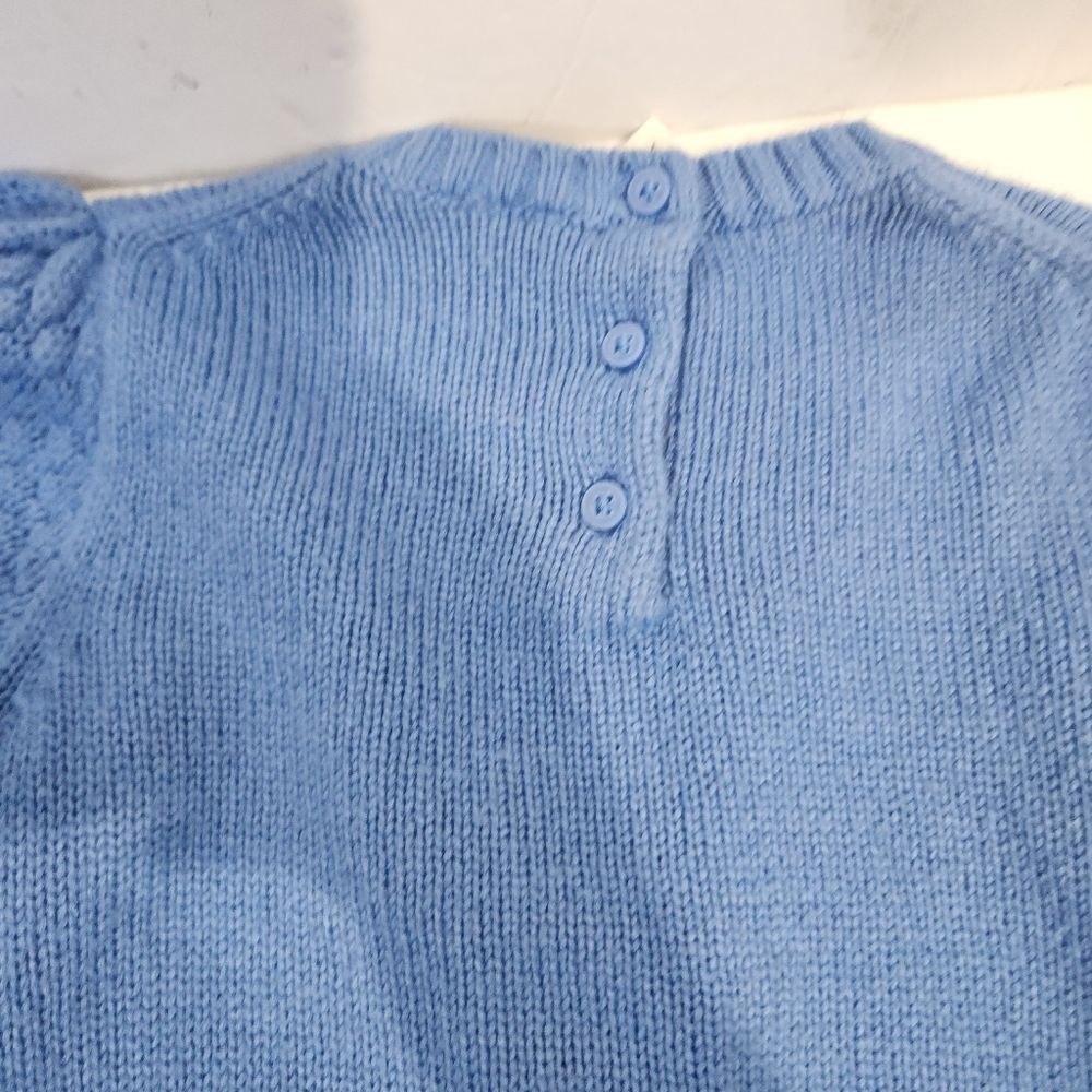 $5x25 Janie and Jack blue cable knit balloon sleeves sweater size 7 - Picture 7 of 9